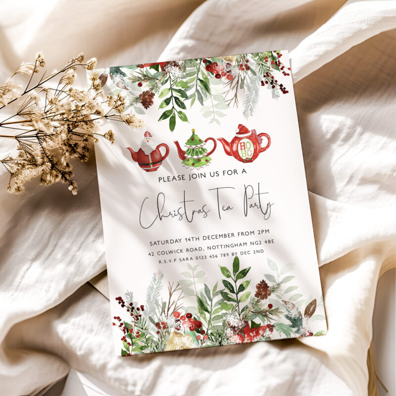 christmas tea party invite