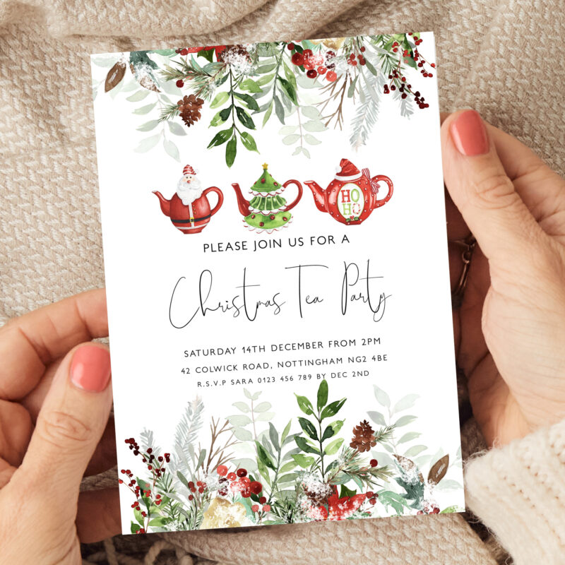 christmas tea party invite