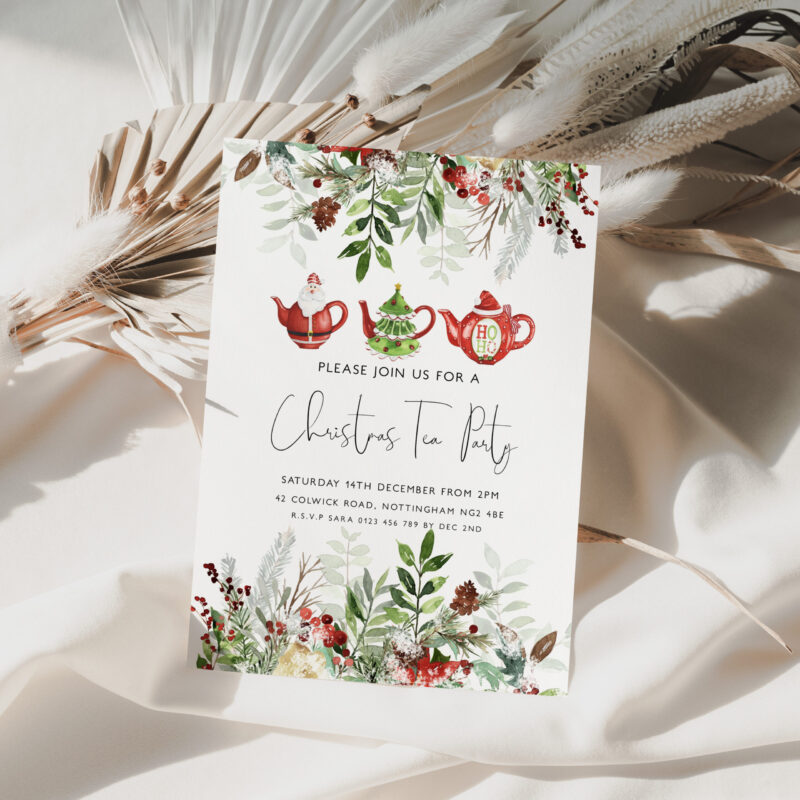 christmas tea party invite