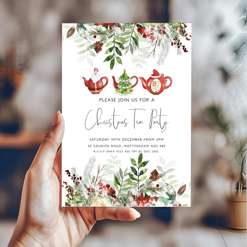 christmas tea party invite