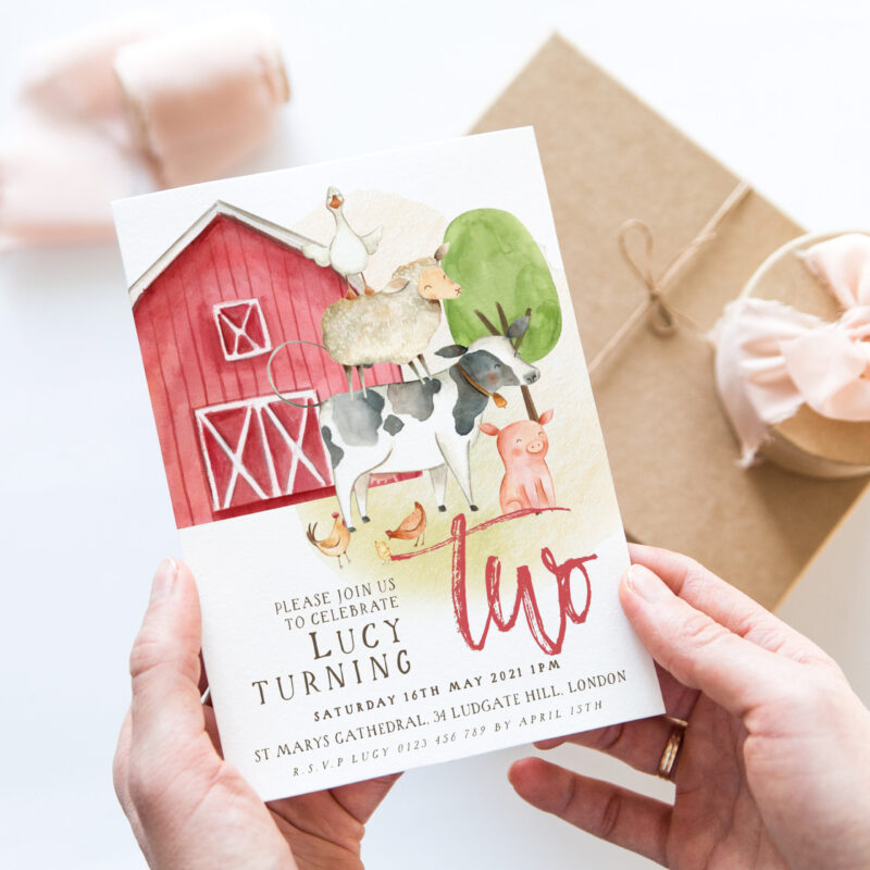 farmyard birthday invite