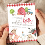 Farmyard 4th Birthday Invitation