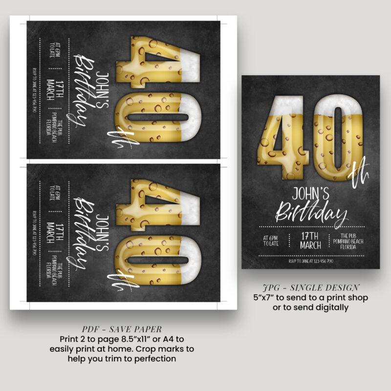 forty beer invitation