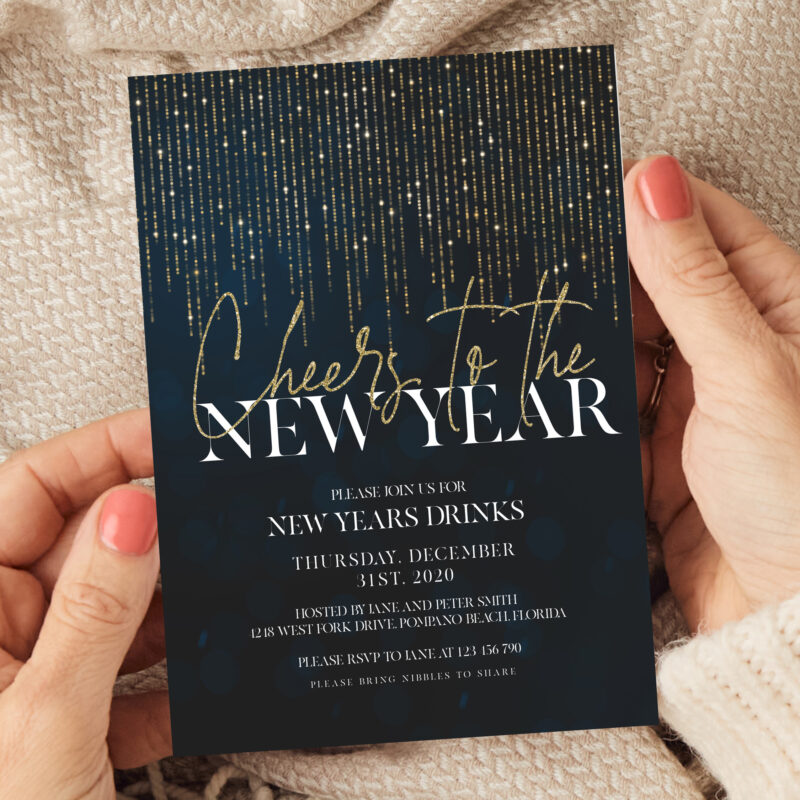 cheers to the new year invitation