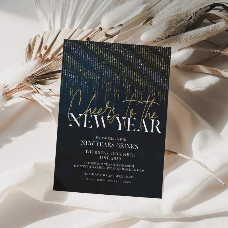 cheers to the new year invitation