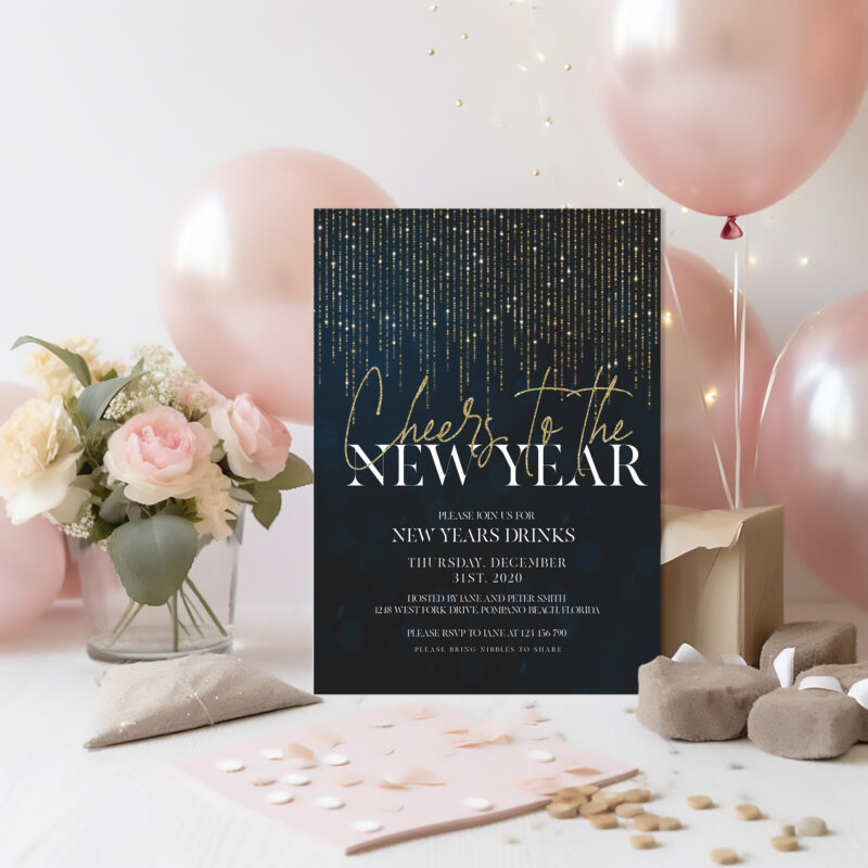 cheers to the new year invitation