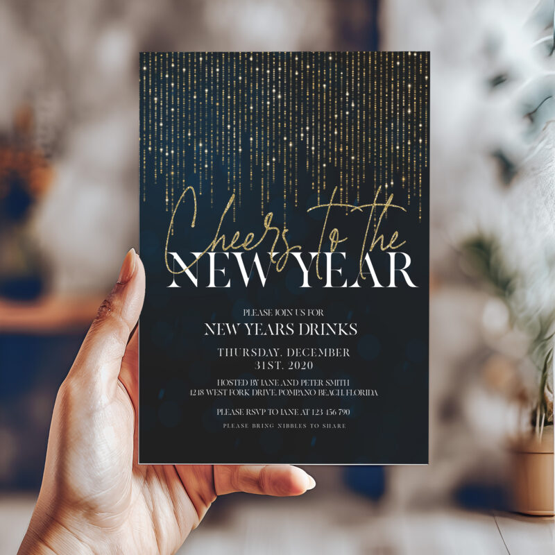 Cheers to the New Year Invitation