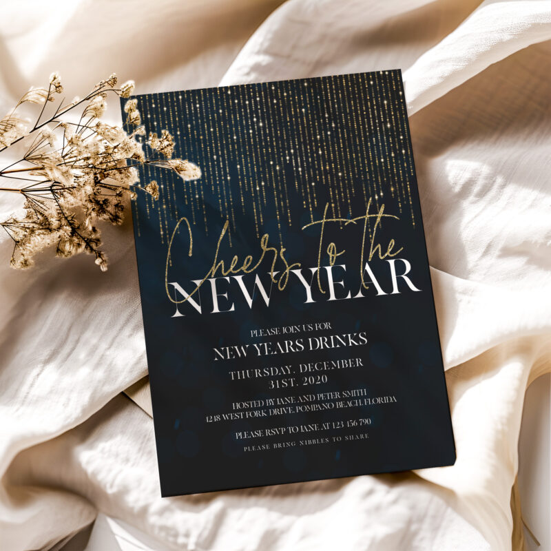 cheers to the new year invitation