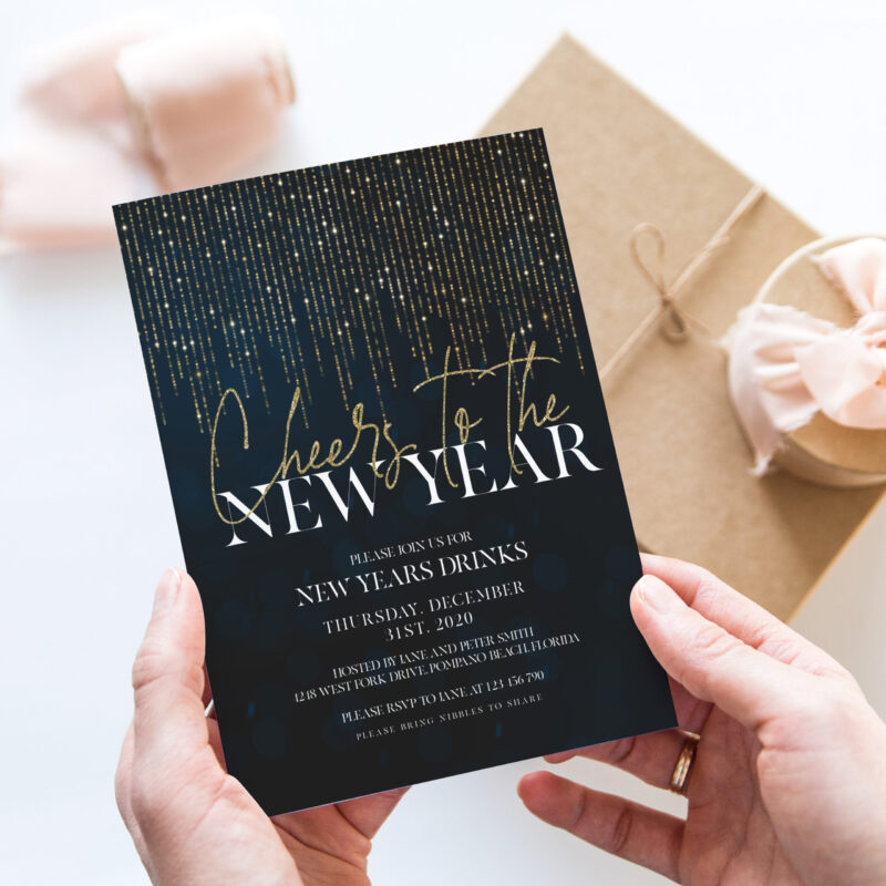 cheers to the new year invitation