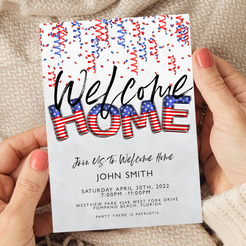 Patriotic Welcome Home Party Invitation