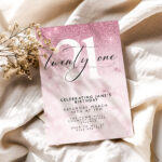 21st pink Birthday Invitation