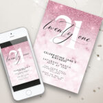 21st pink Birthday Invitation