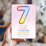 7th Birthday Pink Invitation