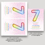 pink seven birthday invite