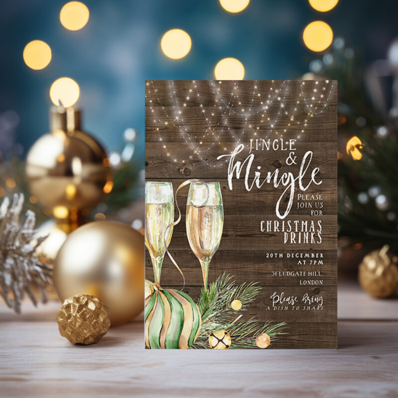 rustic christmas Invitation 2