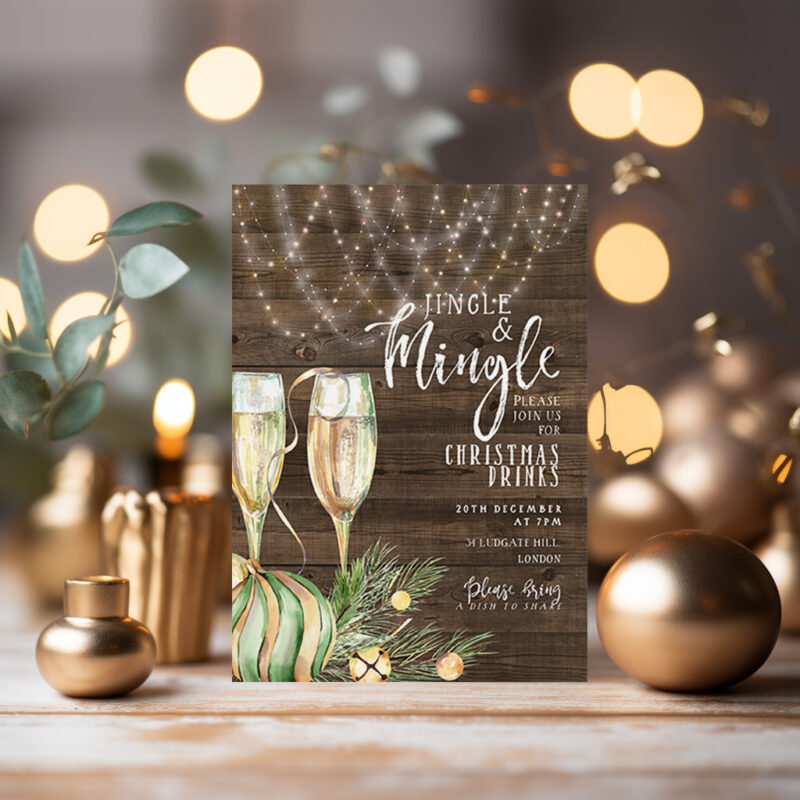 rustic christmas Invitation 3