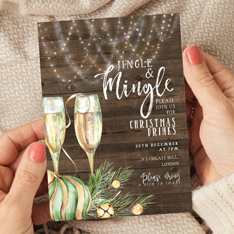 rustic christmas Invitation 6