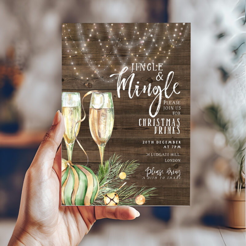 rustic christmas Invitation 8