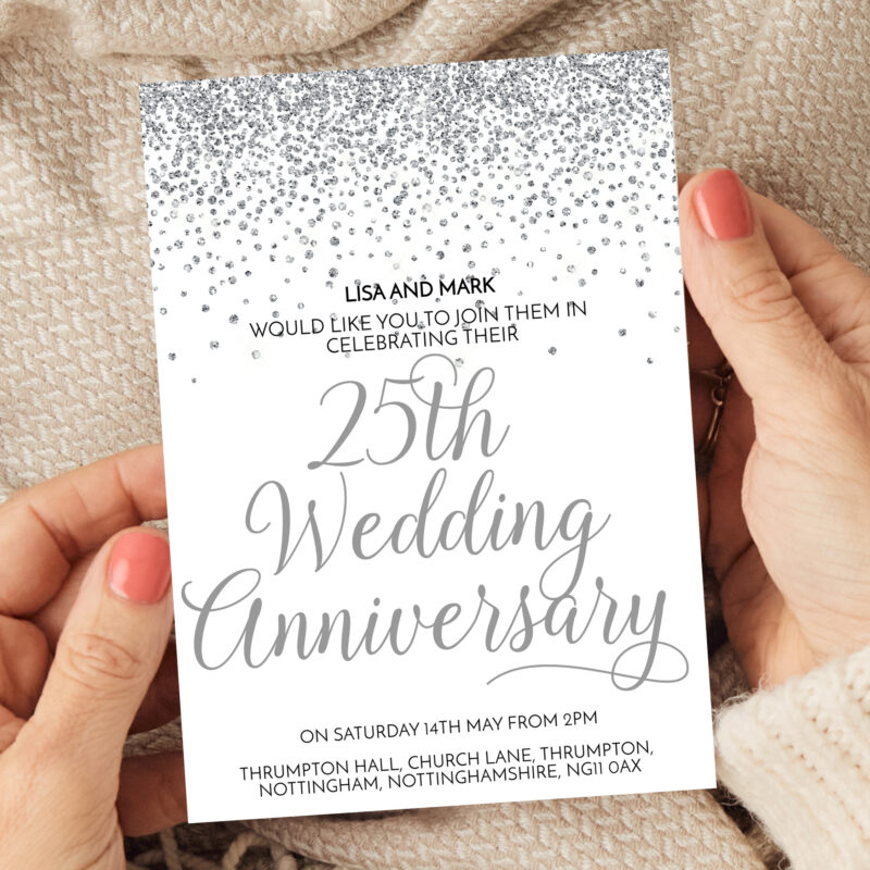 25th silver wedding anniversary invitation