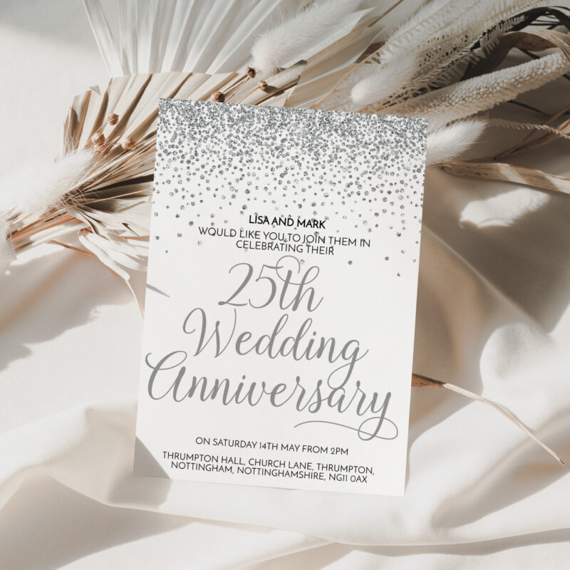 25th silver wedding anniversary invitation