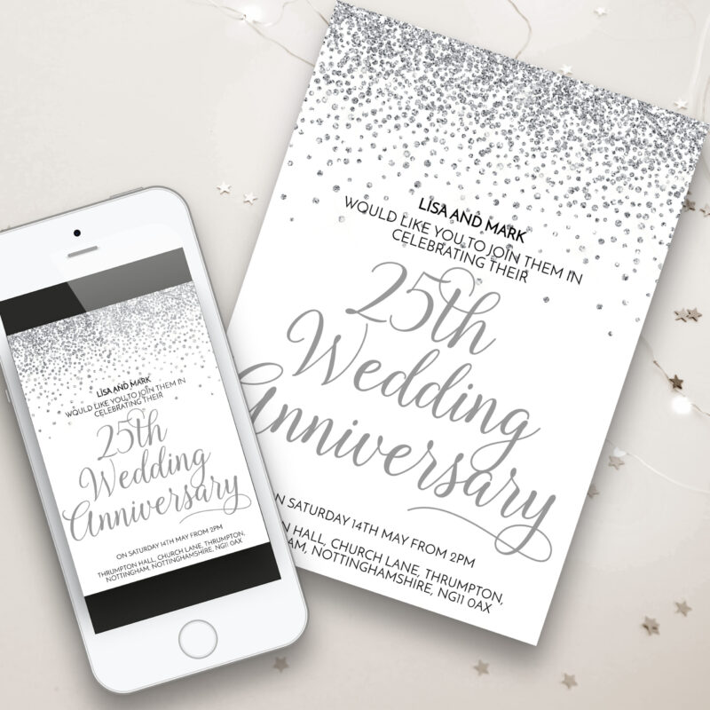 25th silver wedding anniversary invitation