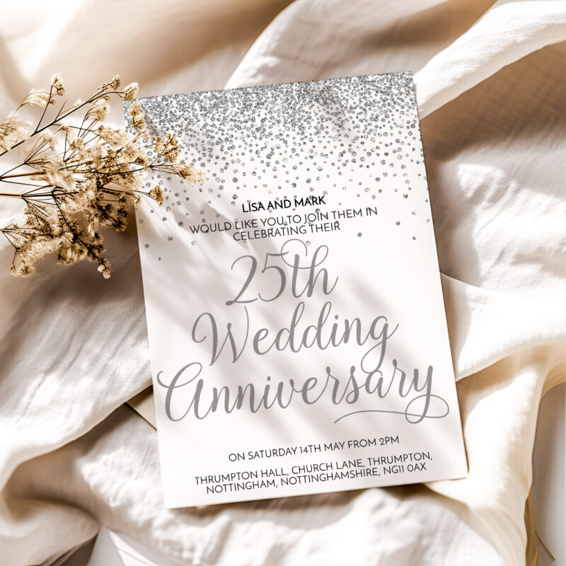 25th silver wedding anniversary invitation