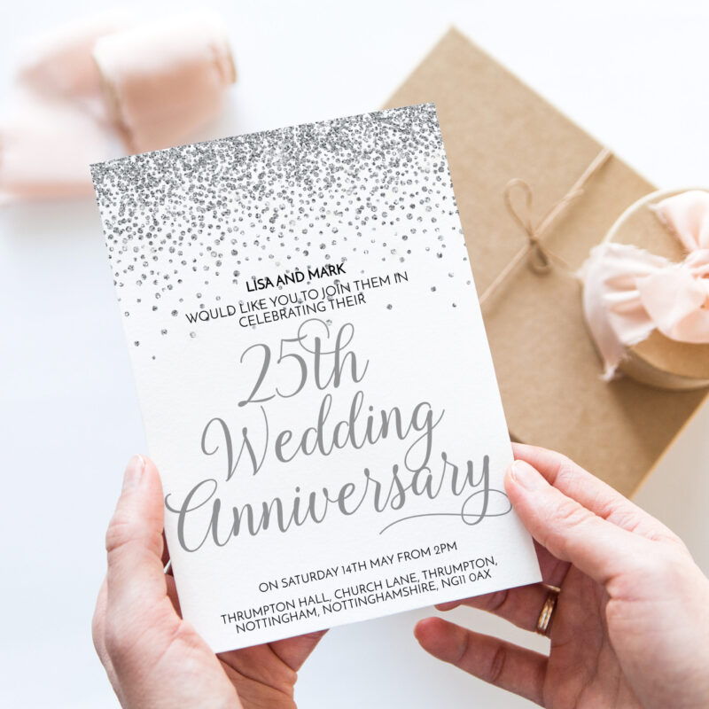 25th silver wedding anniversary invitation