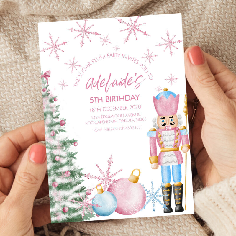 Pink Nutcracker Birthday Invitation 6