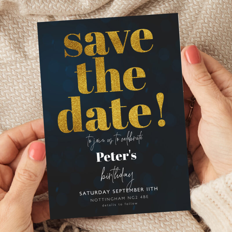 gold save the date 40