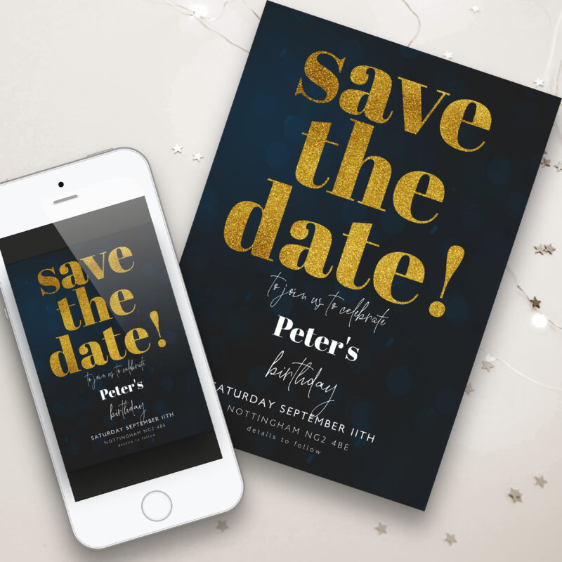 gold save the date 73