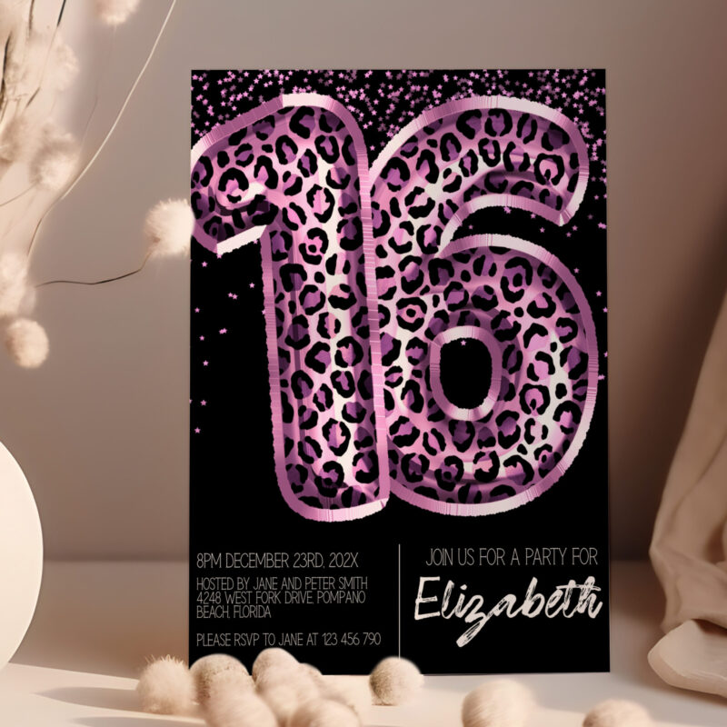 pink leopard 16 black 99