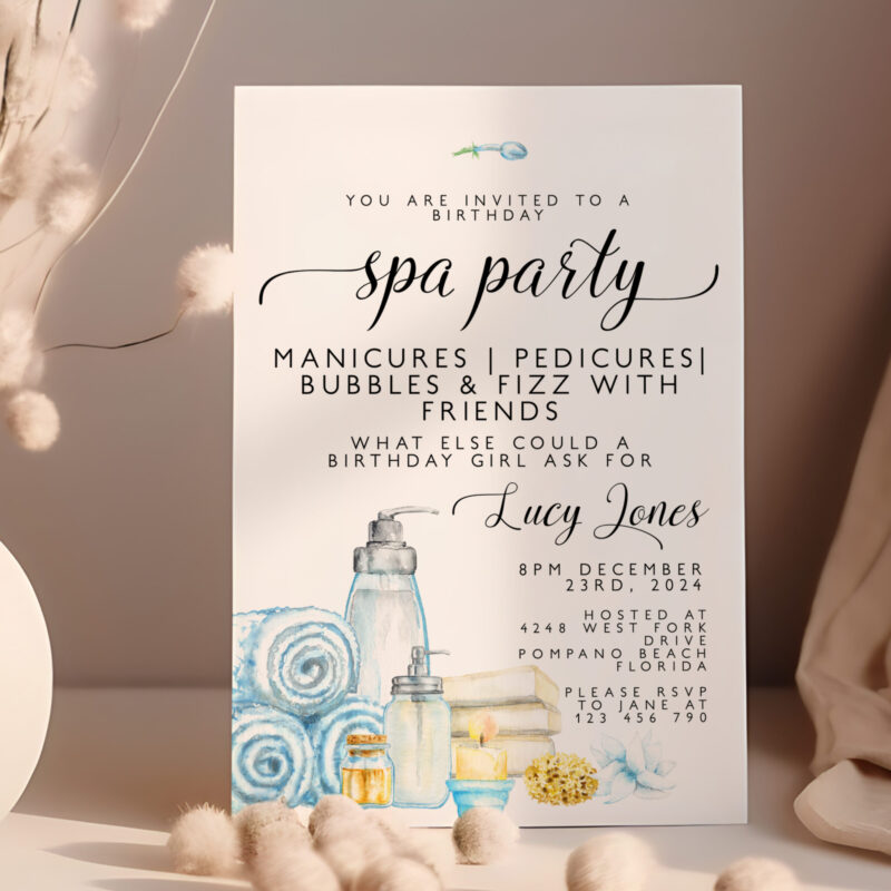 spa day invitation 264