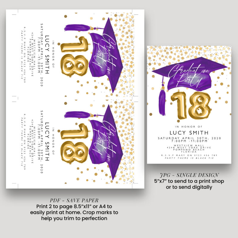 graduation 18 purple 95