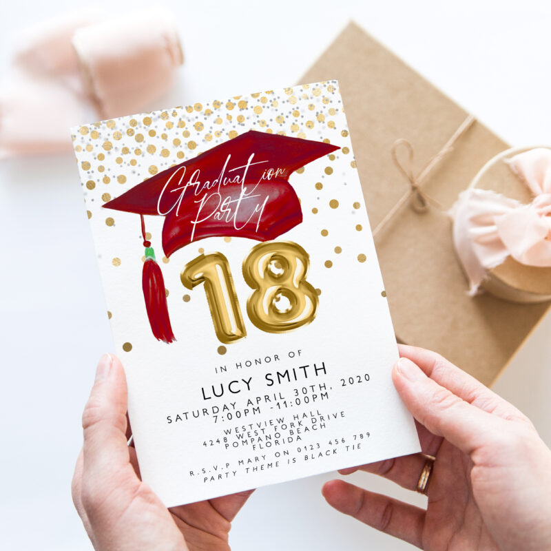 graduation 18 red 30