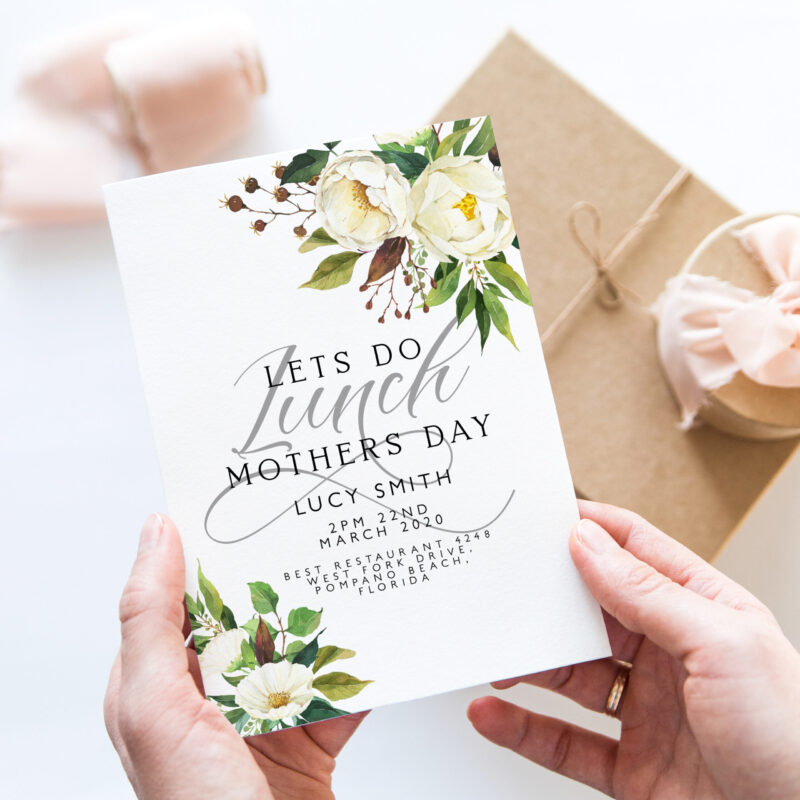 Elegant Mother’s Day Lunch Invitation Floral Invites Elegant Mother’s Day Lunch Invitation Floral Invites