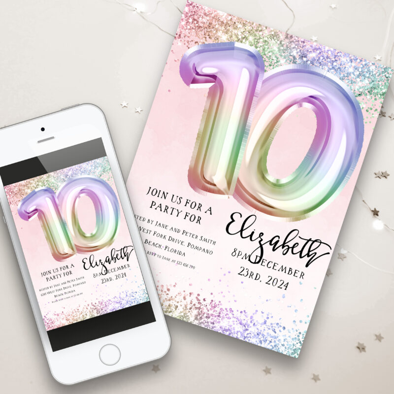 pastel rainbow invite 204