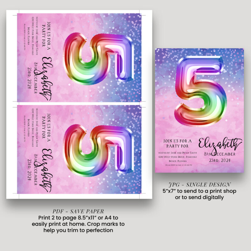 rainbow numbers pink 5 234