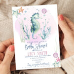 sea horse baby shower pink L 102
