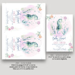 sea horse baby shower pink L 237