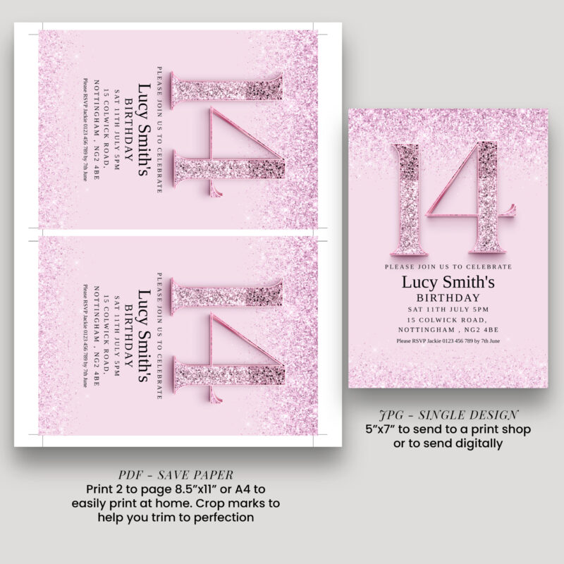 14th birthday invitation 7