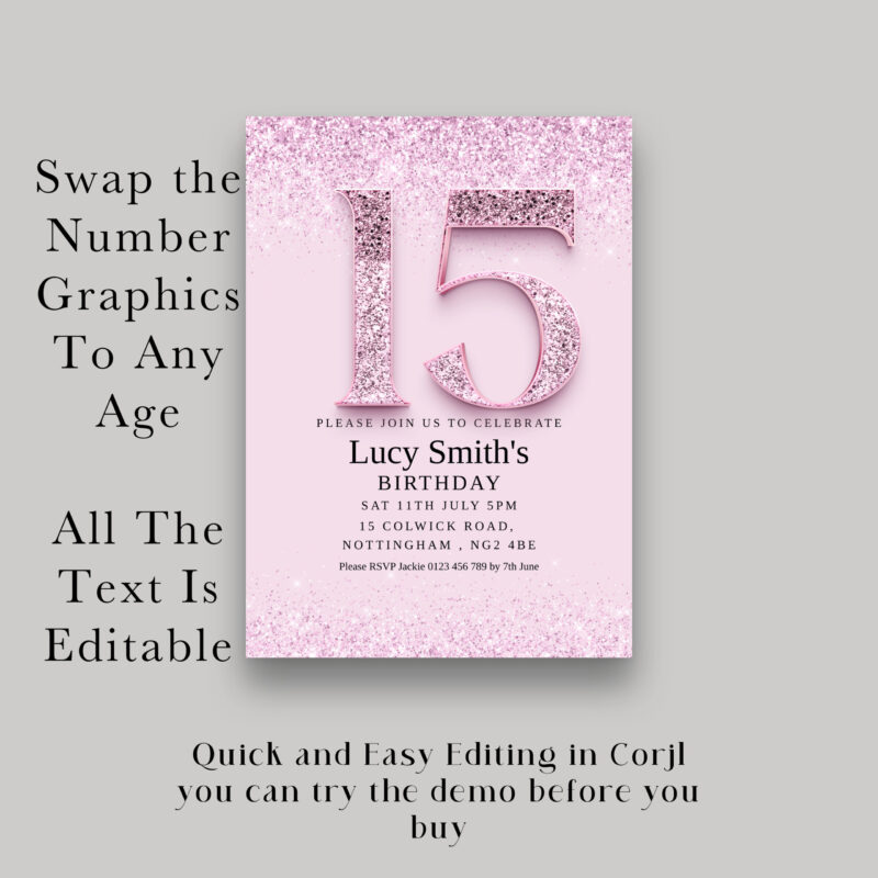 15th birthday invitation 1