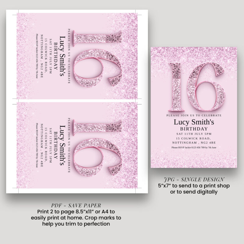 16th birthday invitation 1
