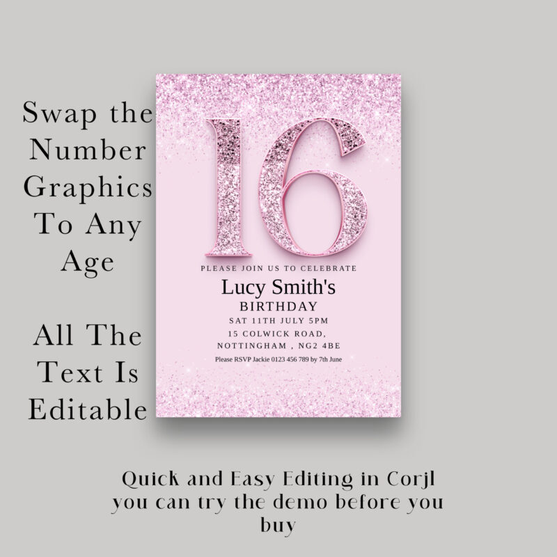 16th birthday invitation 7