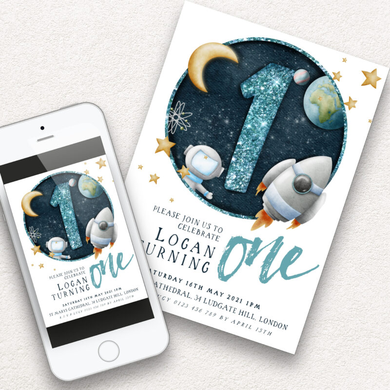 1st space birthday invite 10