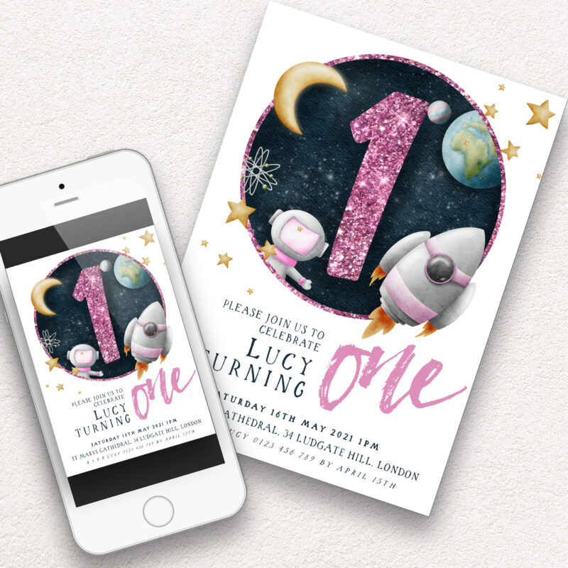 1st space birthday invite 3