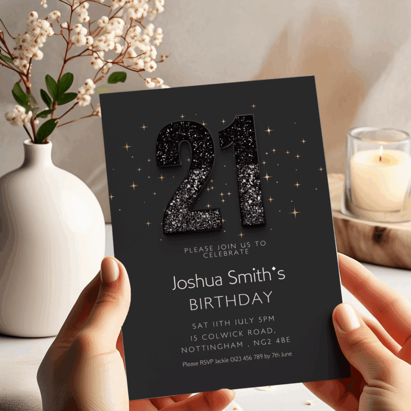Black & Gold 21st Birthday Invitation – Editable & Printable Birthday Invitations Black & Gold 21st Birthday Invitation – Editable & Printable Birthday Invitations