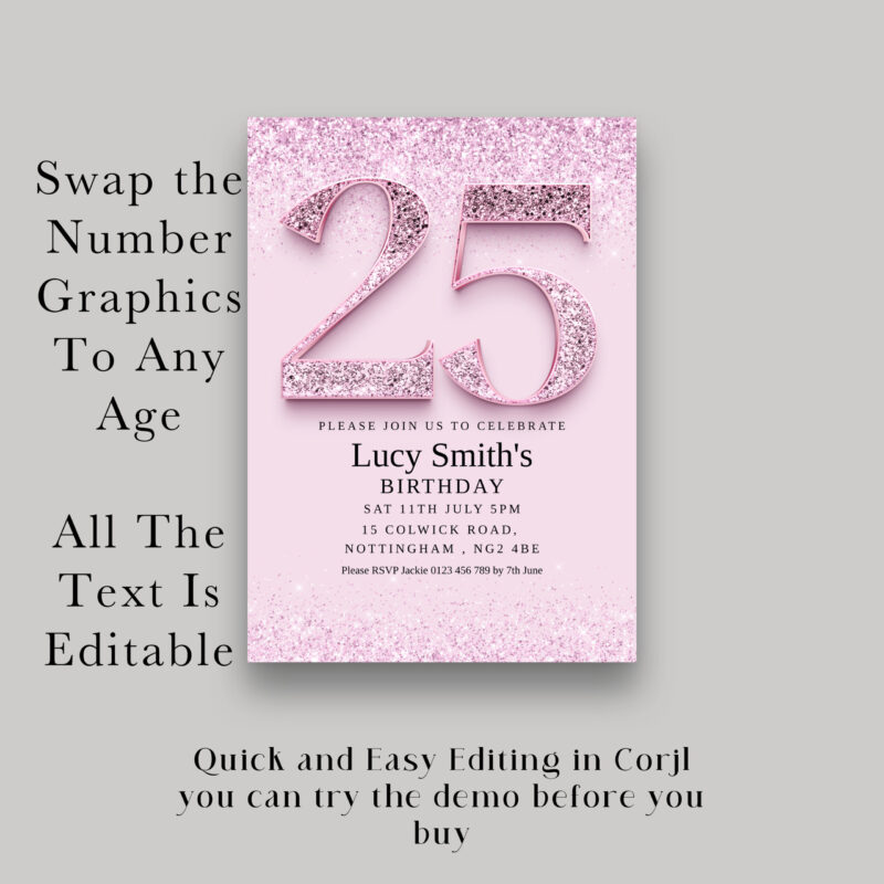 25th birthday invitation 1