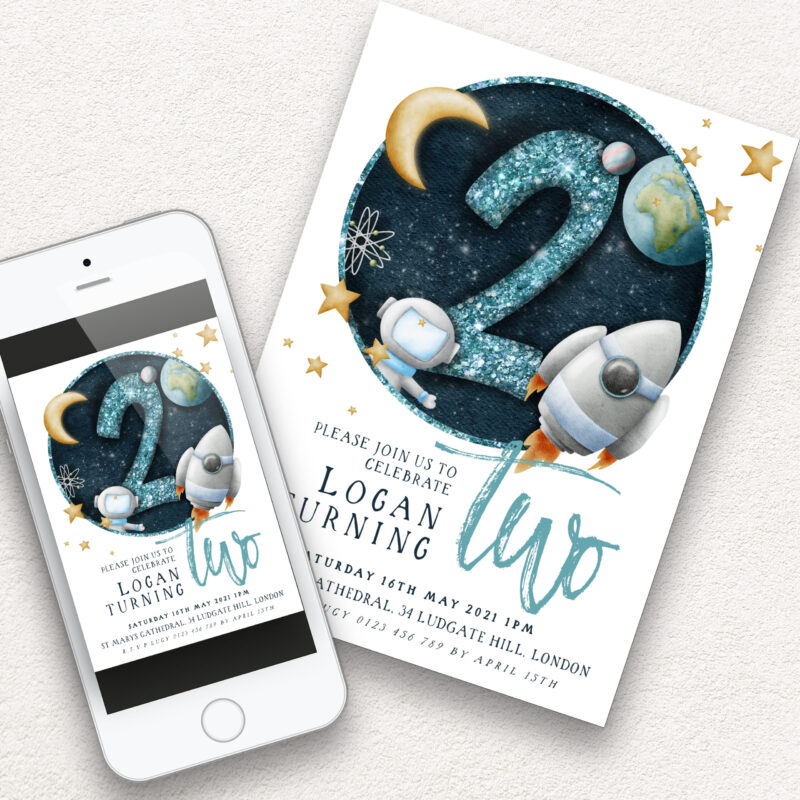 2nd blue space birthday invite 5