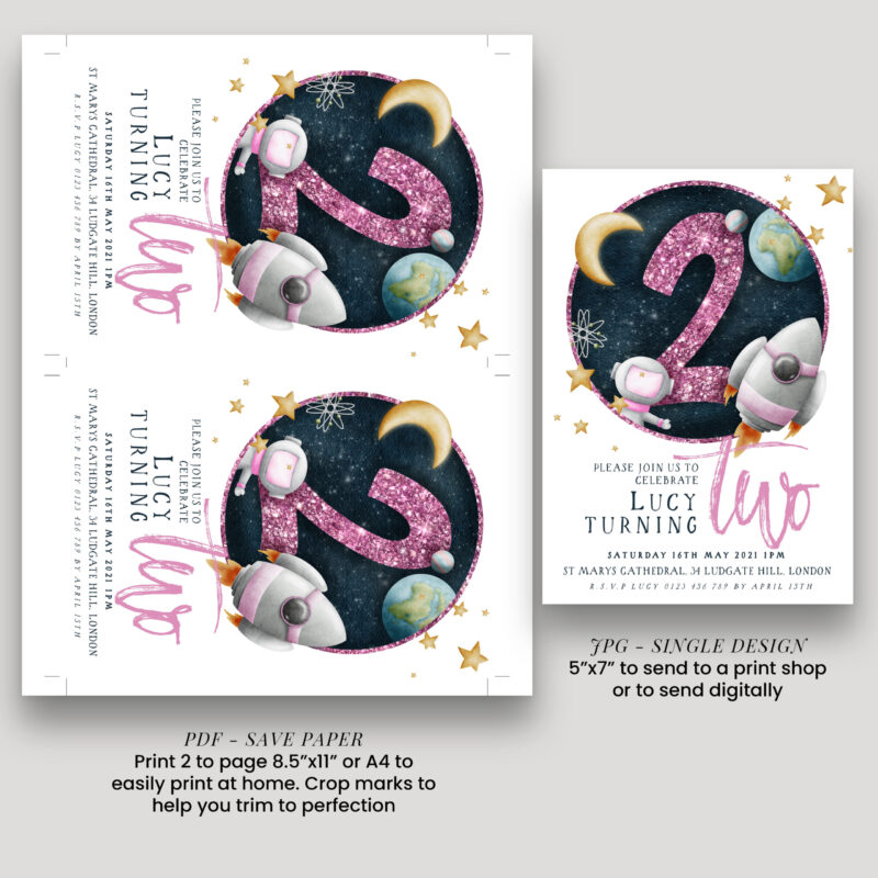 2nd space birthday invite 1