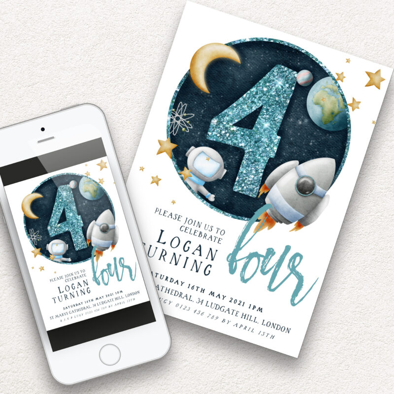 4th blue space birthday invite 5